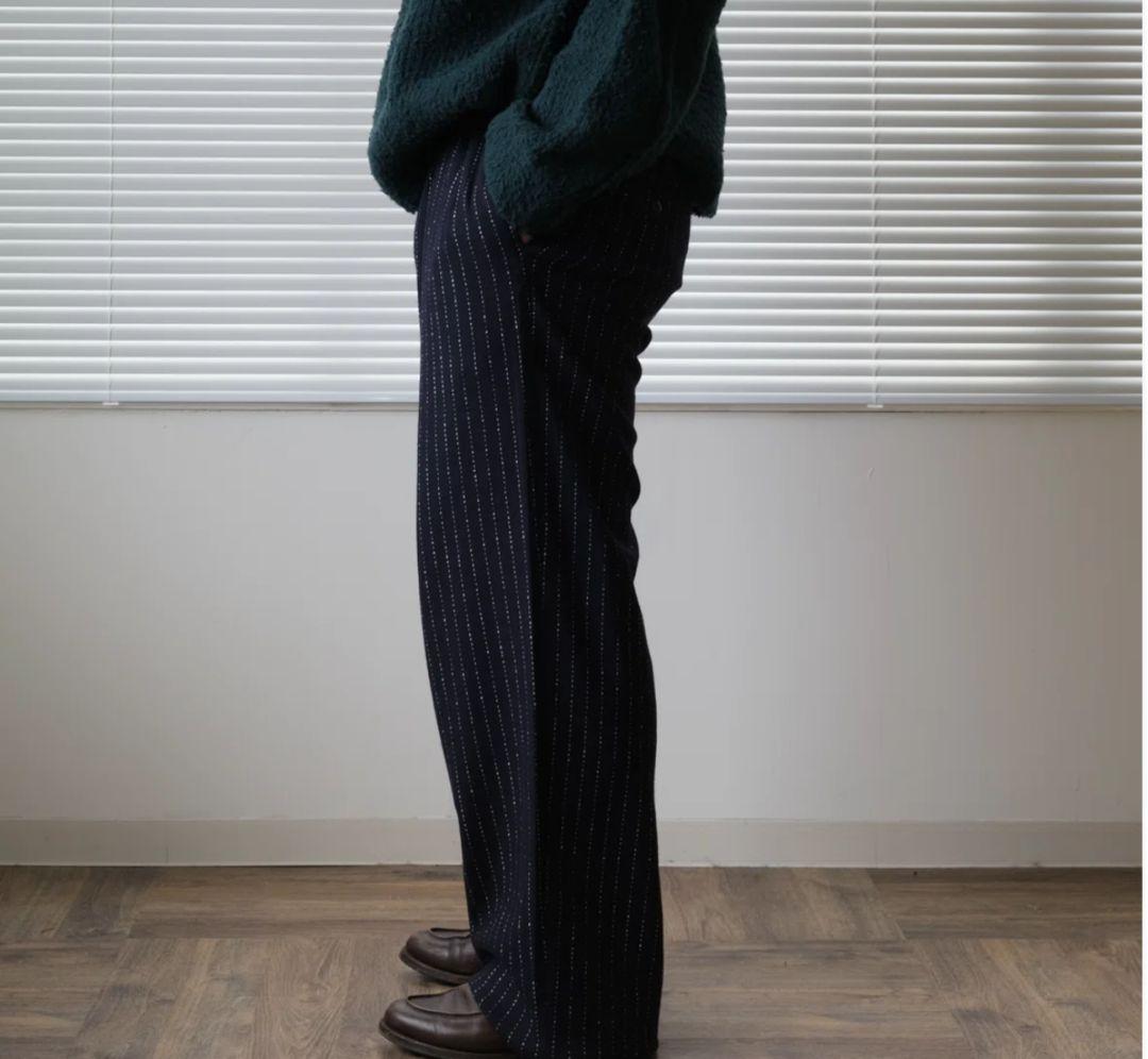 パンツ m's braque TUCKED BAGGY PANTS NAVY