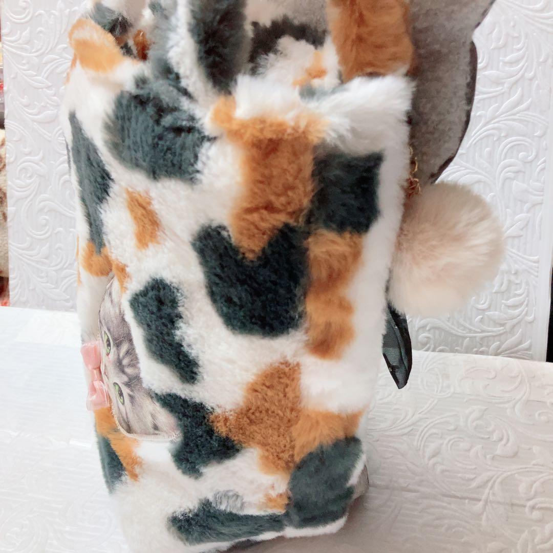 ね*】様 ビッグサイズサバ猫ちゃんトートバッグ　コヤンイサムチョン　ふわモコ三毛