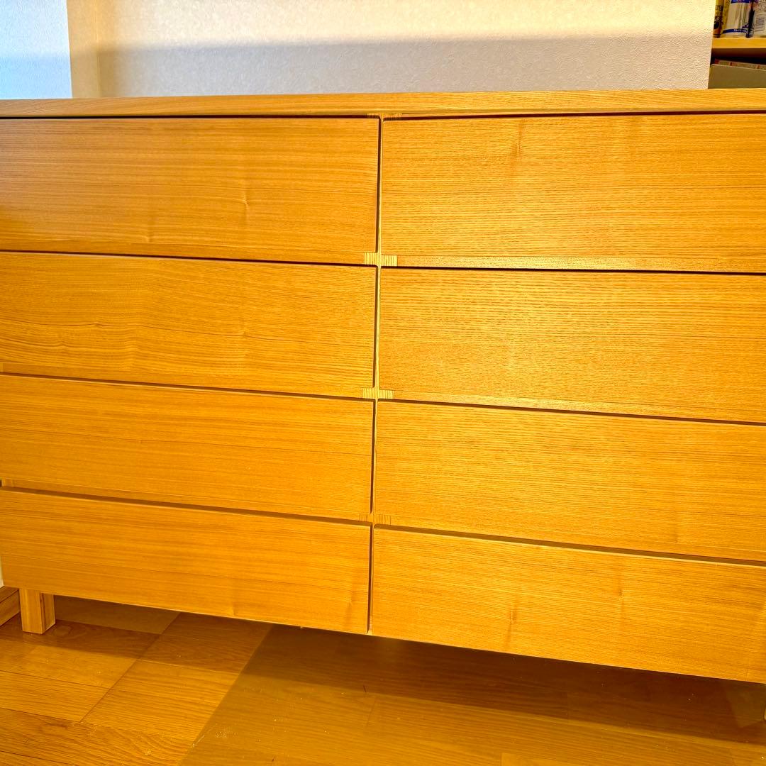 無印良品 廃盤 チェスト４段 幅１２０ｃｍ　オーク材