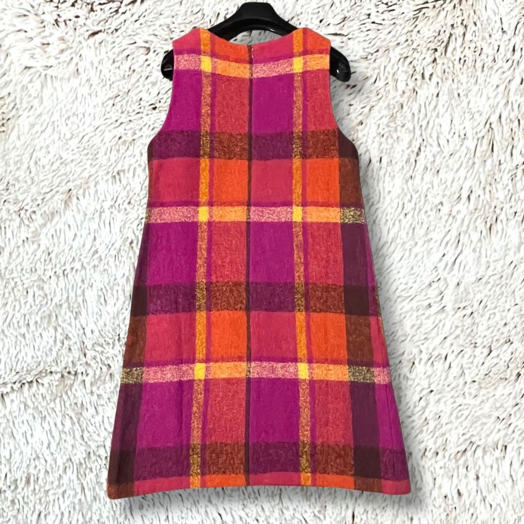 美品◆M'S GRACY◆チェック柄 ノースリーブ ワンピース 40　893E