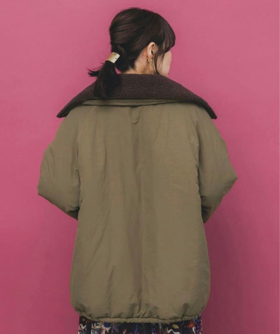 【イズ】ボア襟取り外し可能花刺繍中綿BZ《土日限定割引中》