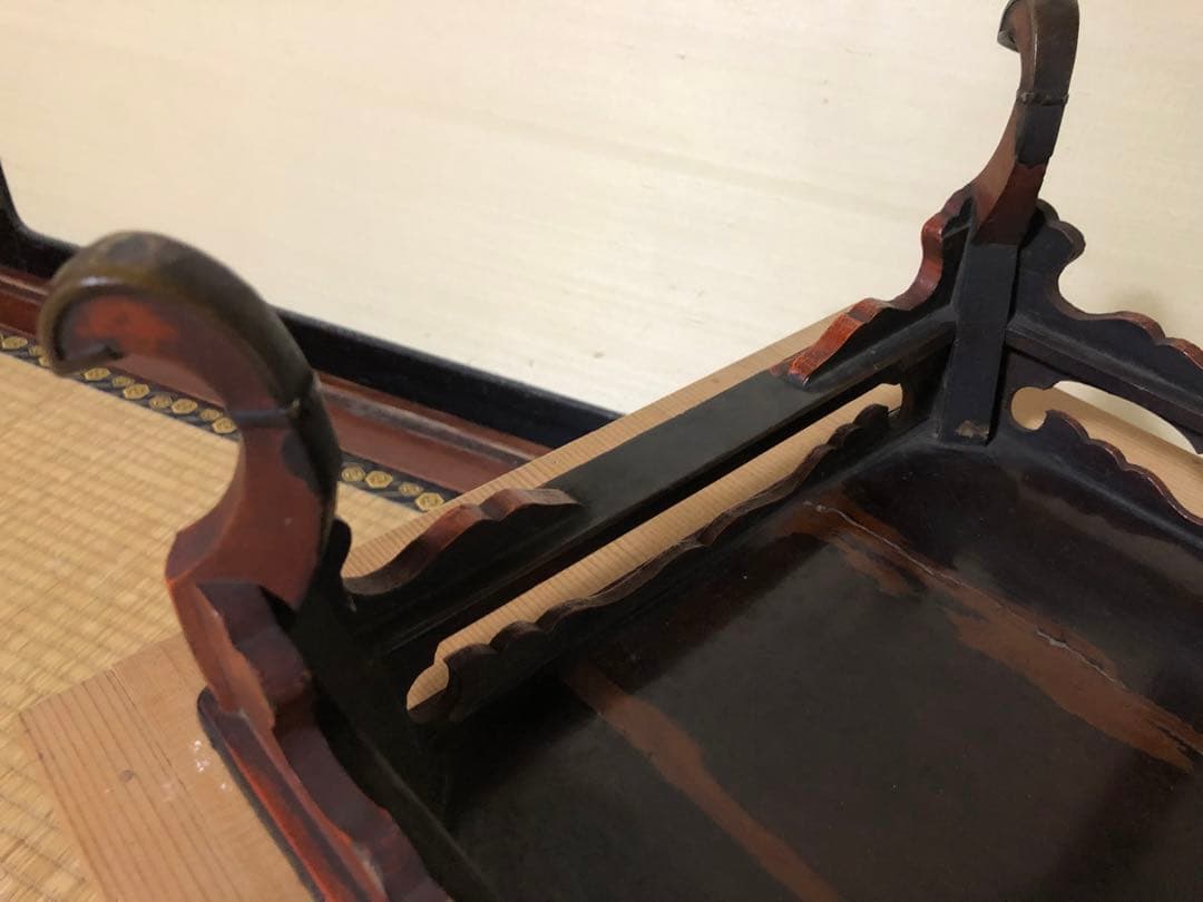 時代漆の春日卓 検経卓文机