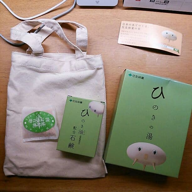 ひのきのオイル石鹸、ひのきチップ、