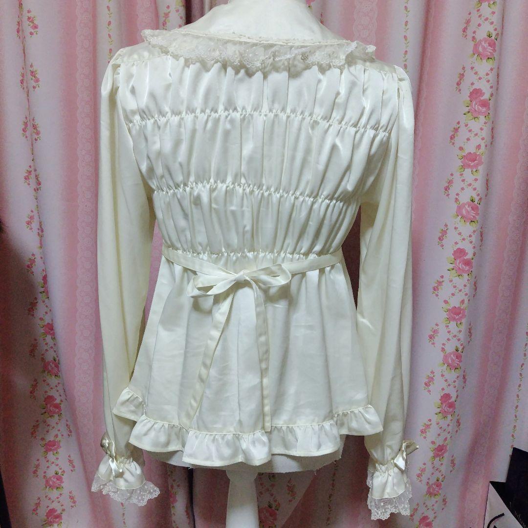 ベイビーザスターズシャインブライト★シャーリングブラウス&ヘドレセット★生成り