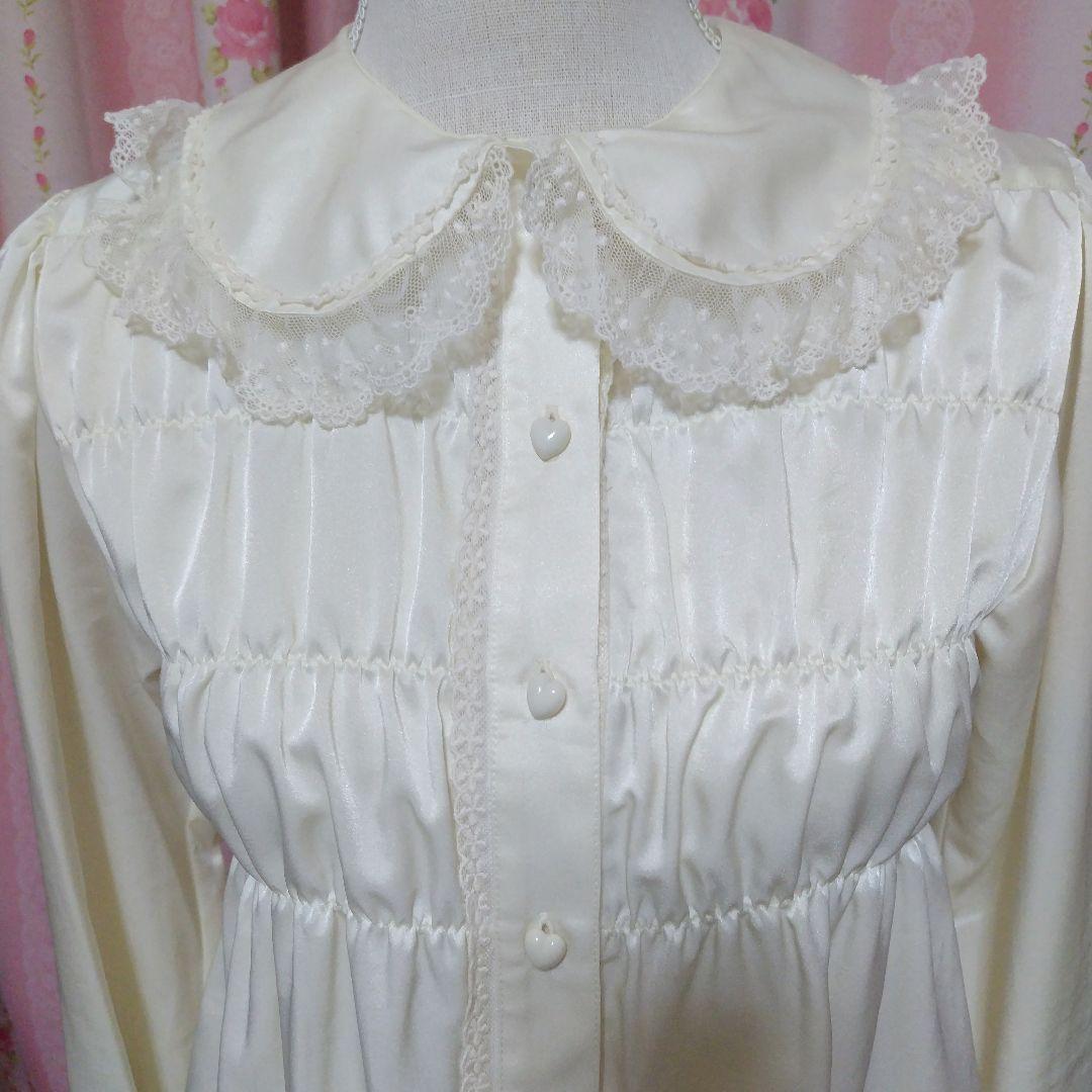 ベイビーザスターズシャインブライト★シャーリングブラウス&ヘドレセット★生成り