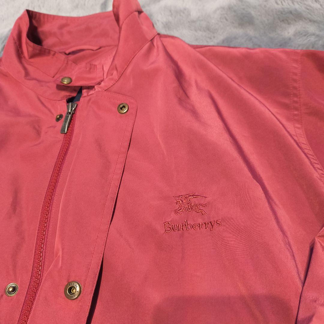【美品】バーバリー ゴルフ ナイロンジャケット 薄手 エンジ ブルゾン L 赤