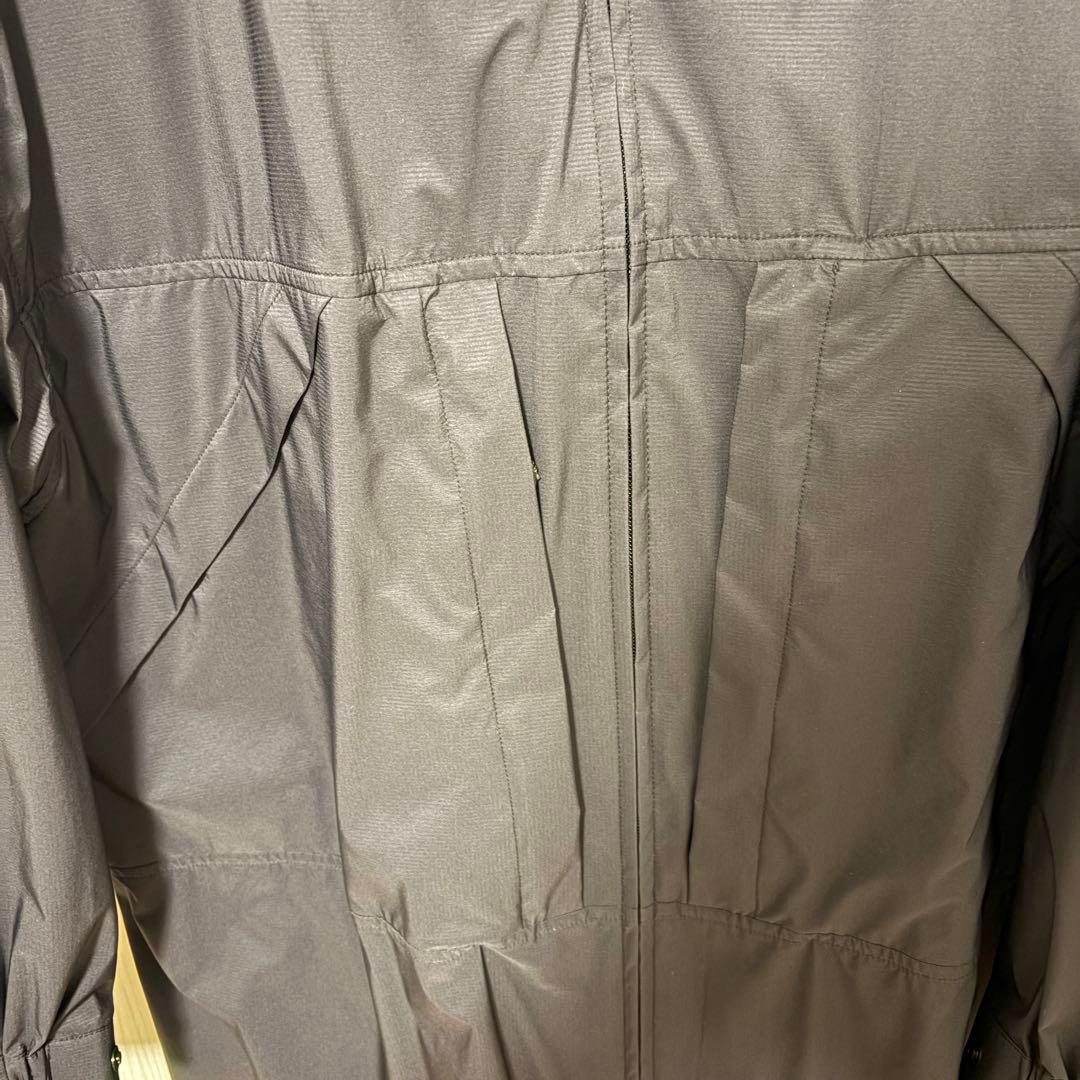 クリーニング済 I ロング ナイロンコート フード 黒 BLACK