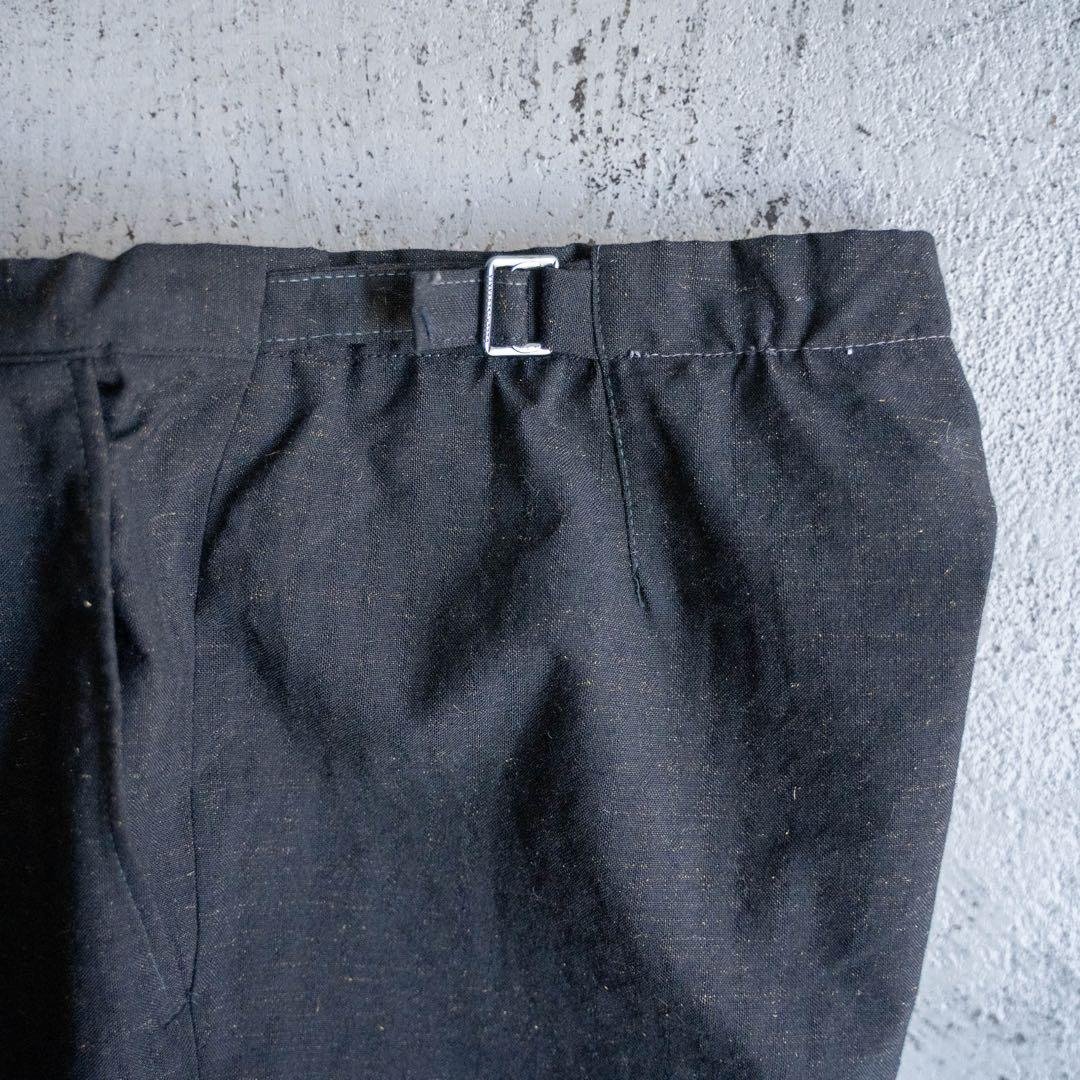 60s チェコスロバキア製 ブラック 絣柄 ウール ワイドスラックス ユーロ