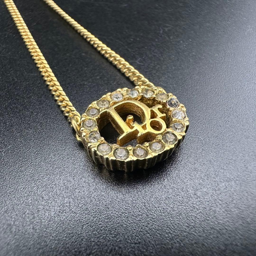 極美品✨　Dior　ネックレス　CD ロゴ　ラインストーン　希少　刻印　1623