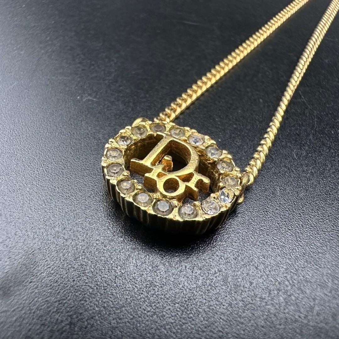 極美品✨　Dior　ネックレス　CD ロゴ　ラインストーン　希少　刻印　1623