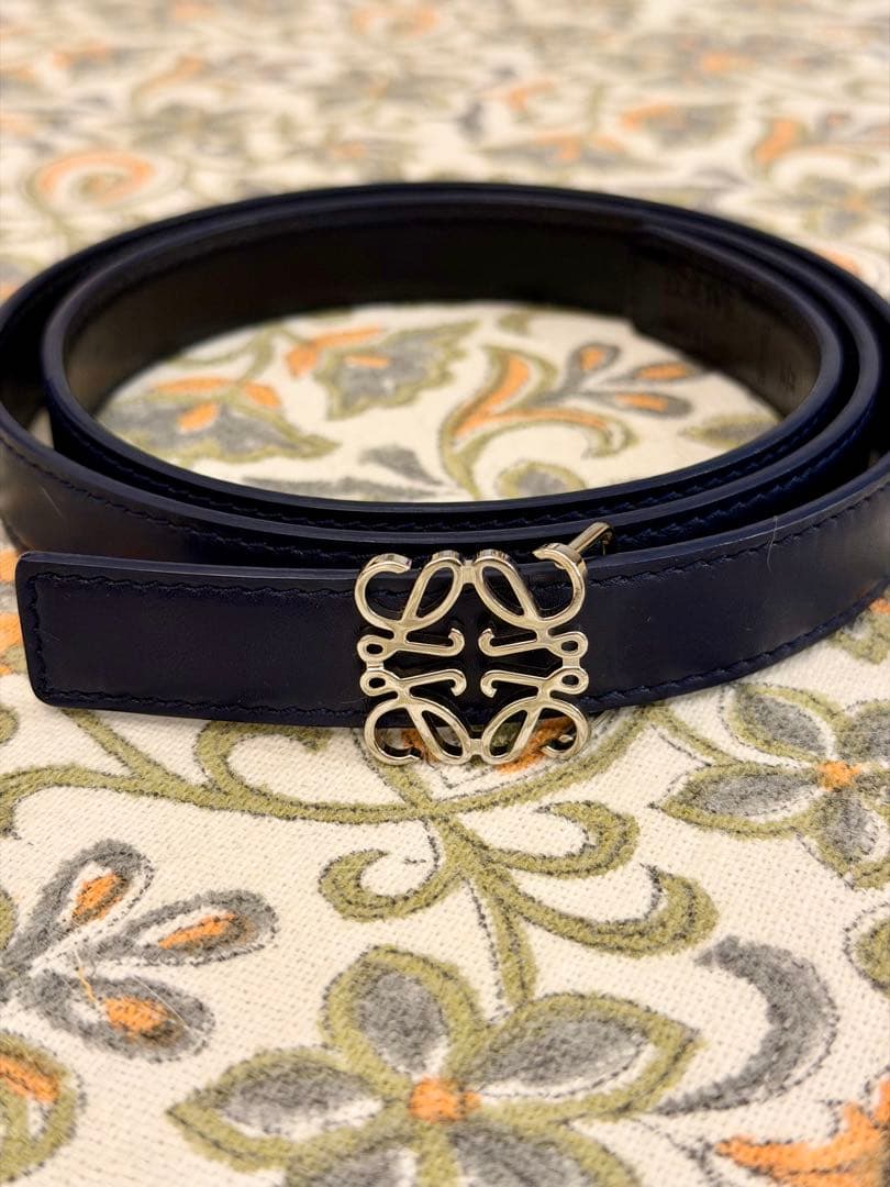 LOEWE ロエベ アナグラム ベルト ネイビー