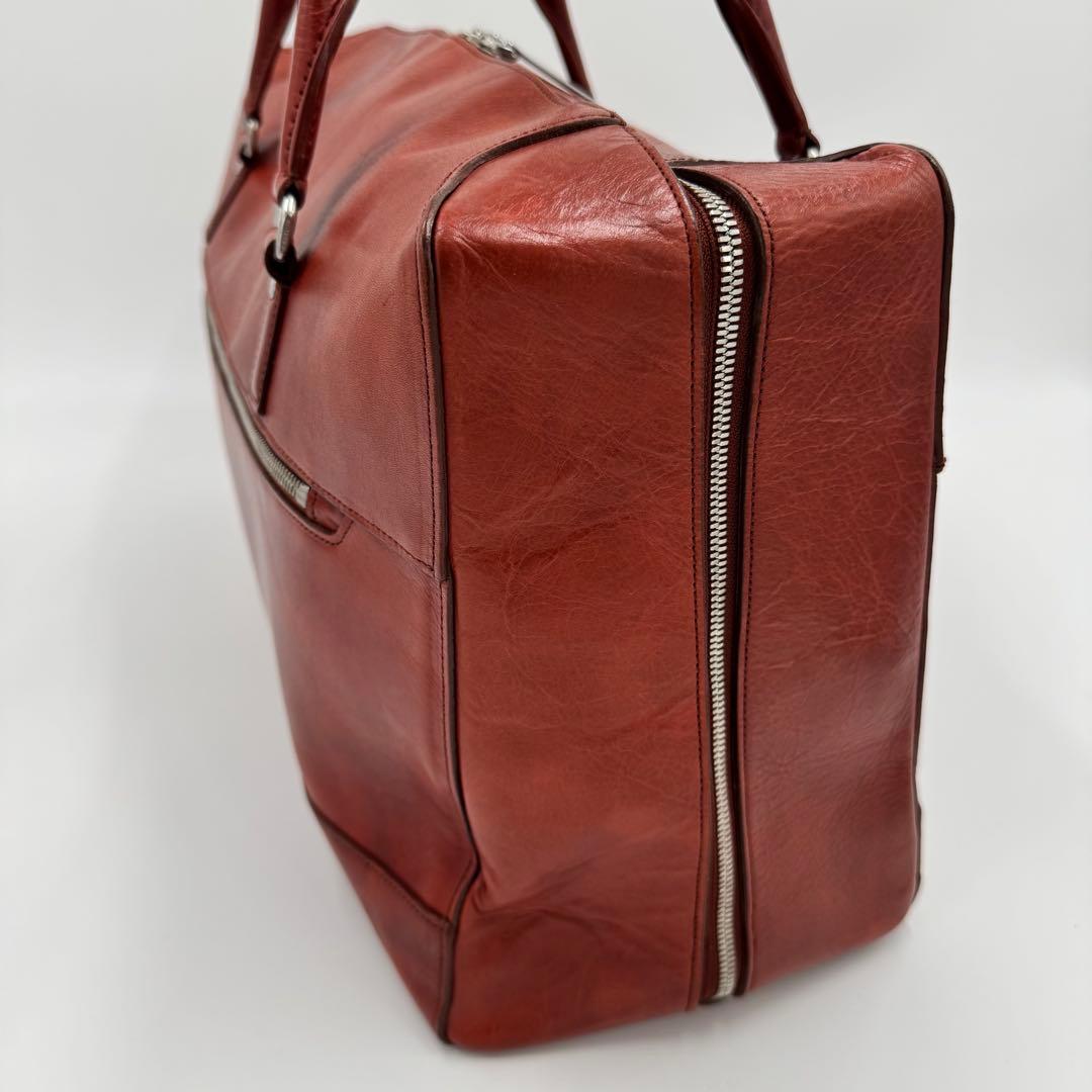 美品 アニアリ レザー ボストンバッグ アンティーク仕上げ W48 旅行 ゴルフ