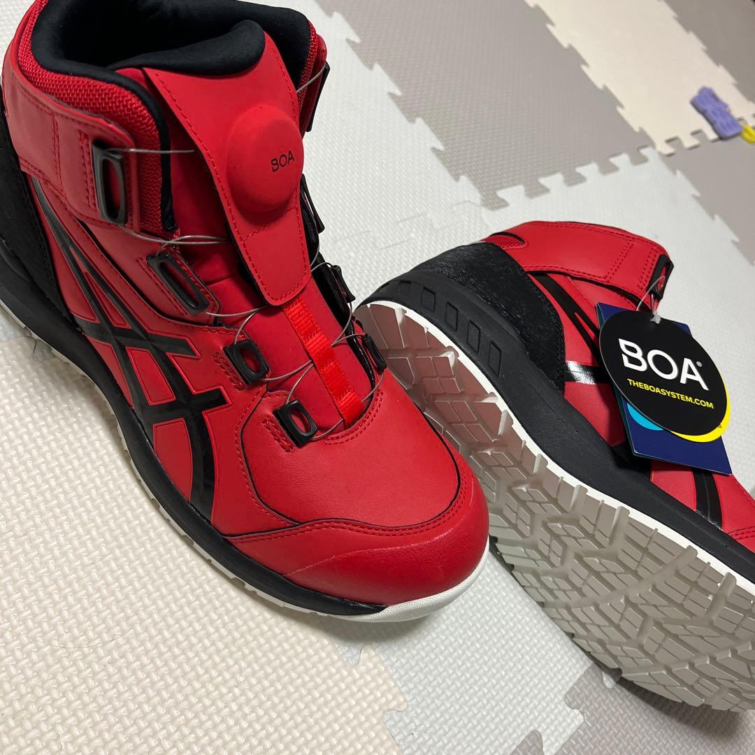 新品アシックス BOAシステム レッド安全靴26.5センチ