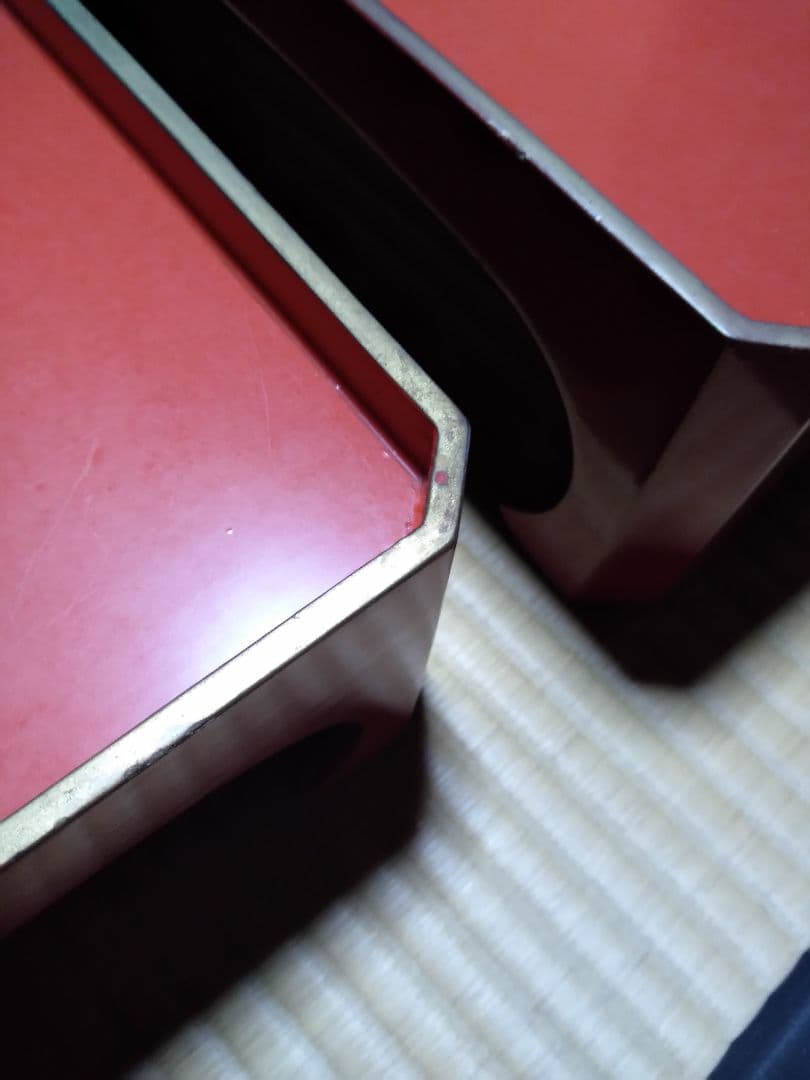 角膳　会席膳　朱色　木製　漆器　 大小2セットプラス大8膳