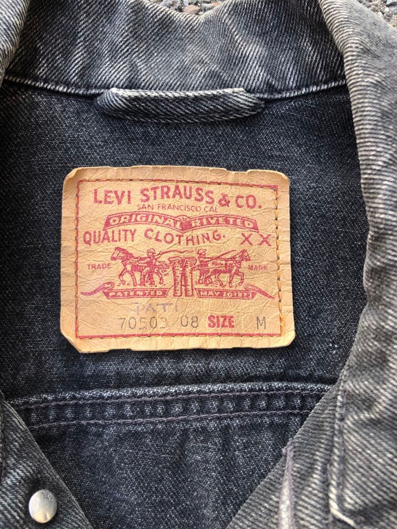 90s リーバイス 70503 08 ユーロ デニムジャケット ブラック M