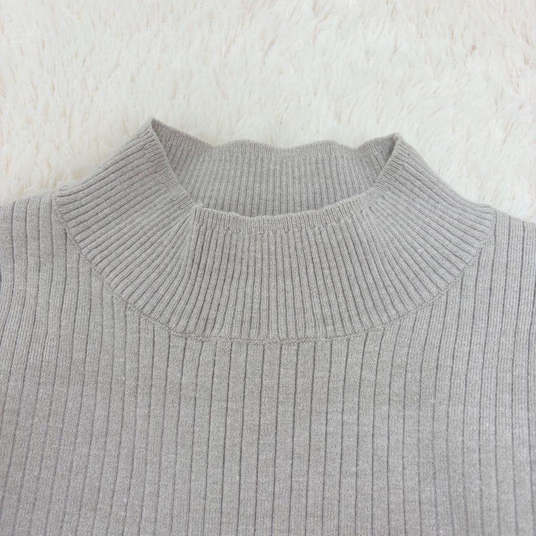 美品✨24SS✨ビアズリー　ニットコンビワンピース カーキ　ロングワンピース