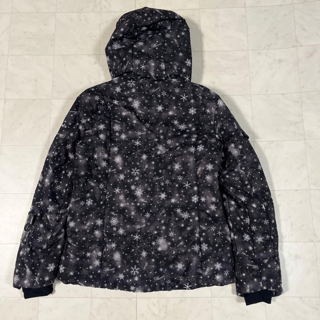 フェニックス スキーウエア レディース M ピンク 黒 雪模様 ウエア上下