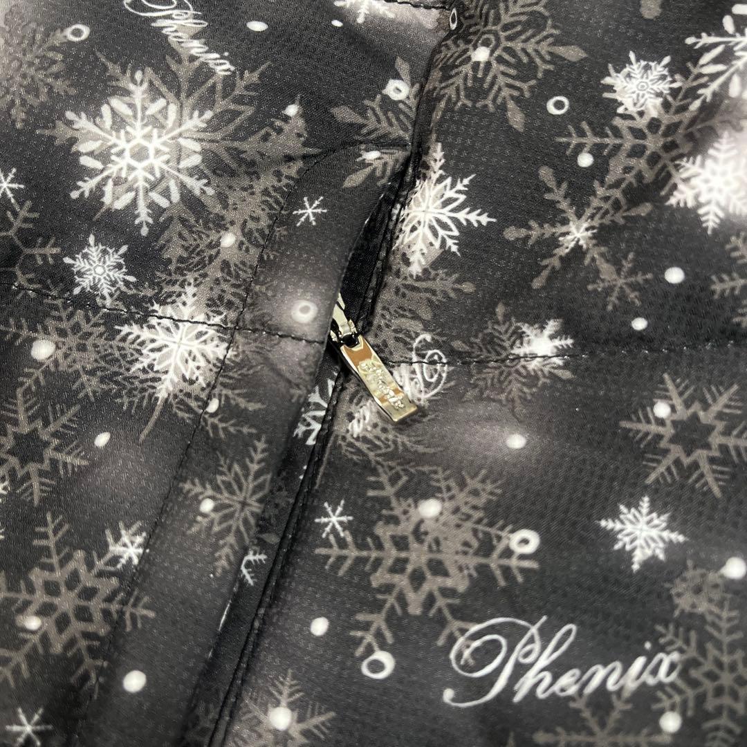 フェニックス スキーウエア レディース M ピンク 黒 雪模様 ウエア上下
