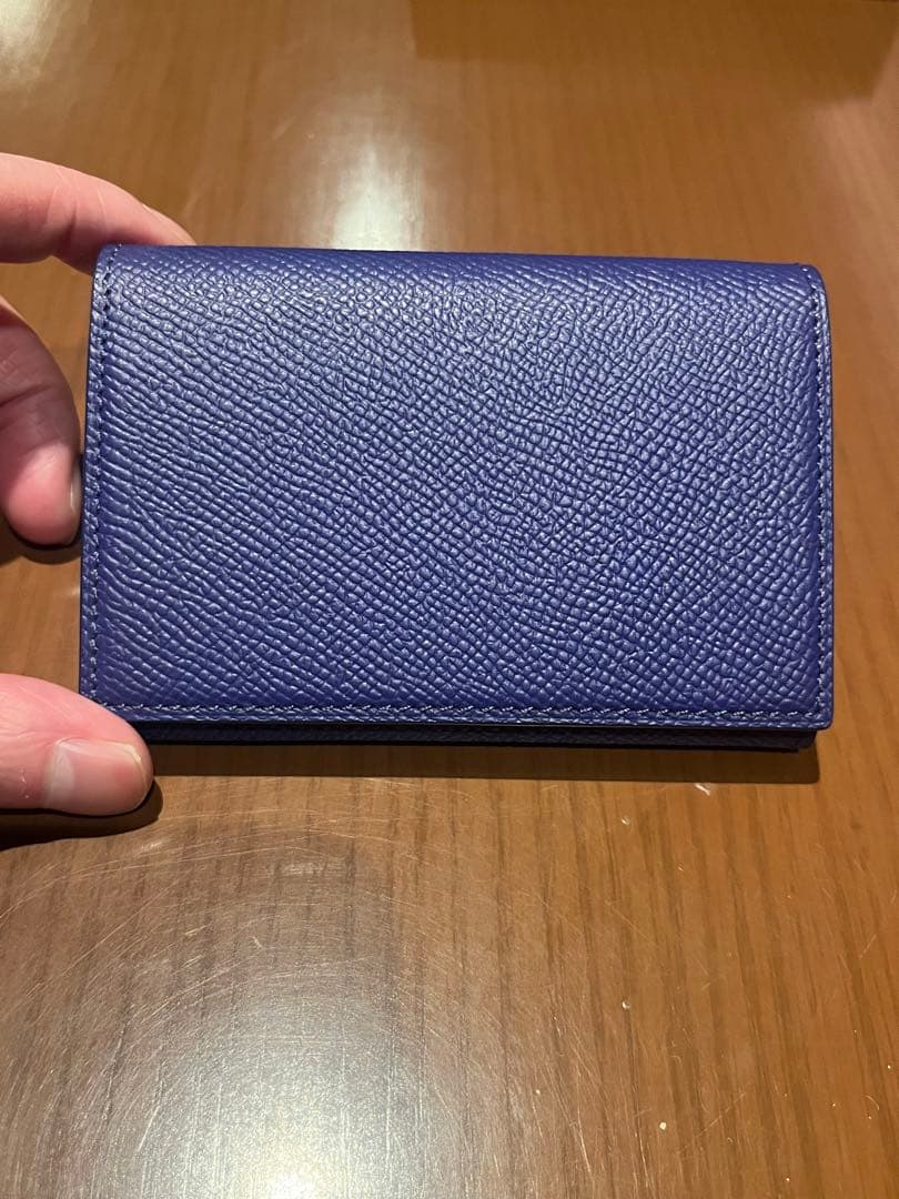 大峽製鞄 90周年記念　名刺入れ(扇襠)カードケース(インクロイヤルブルー)