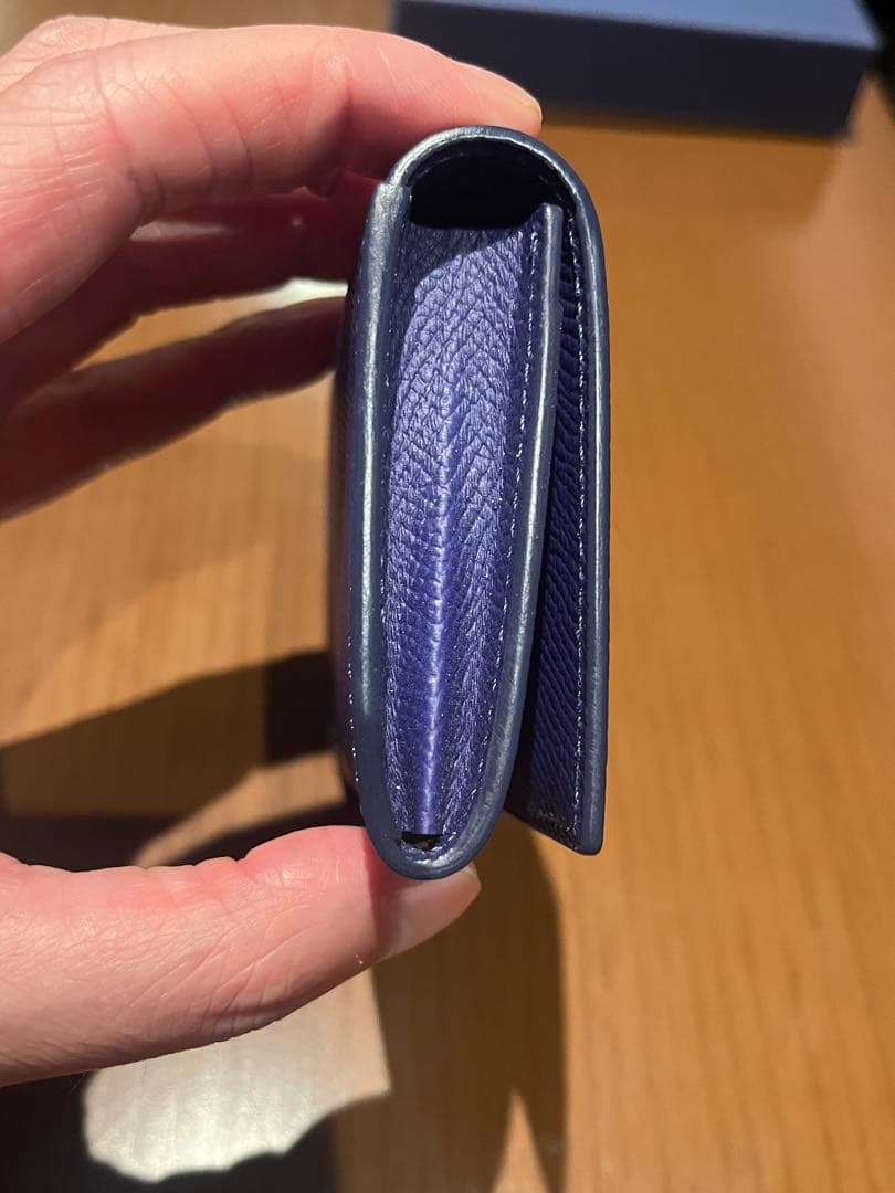 大峽製鞄 90周年記念　名刺入れ(扇襠)カードケース(インクロイヤルブルー)