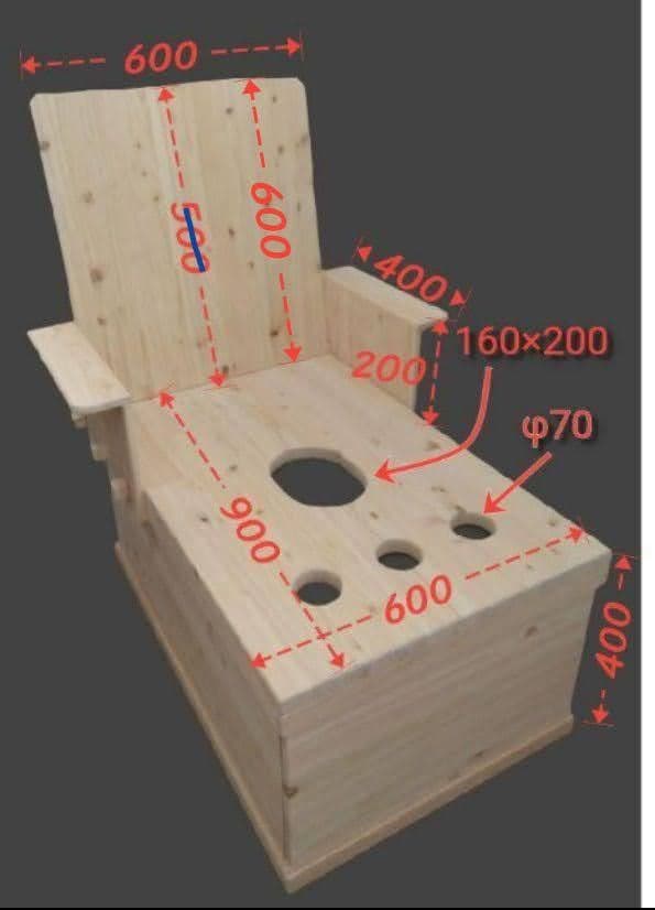 まるページ①　ワイド型よもぎ蒸し専用椅子　オーダーメイド 発送分担