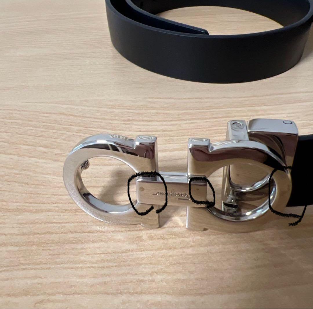 フェラガモ ベルト　シルバー　ブラック