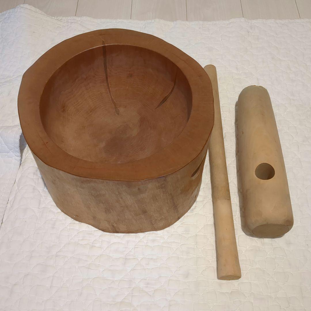 木製 臼・杵 セット 直径30cm