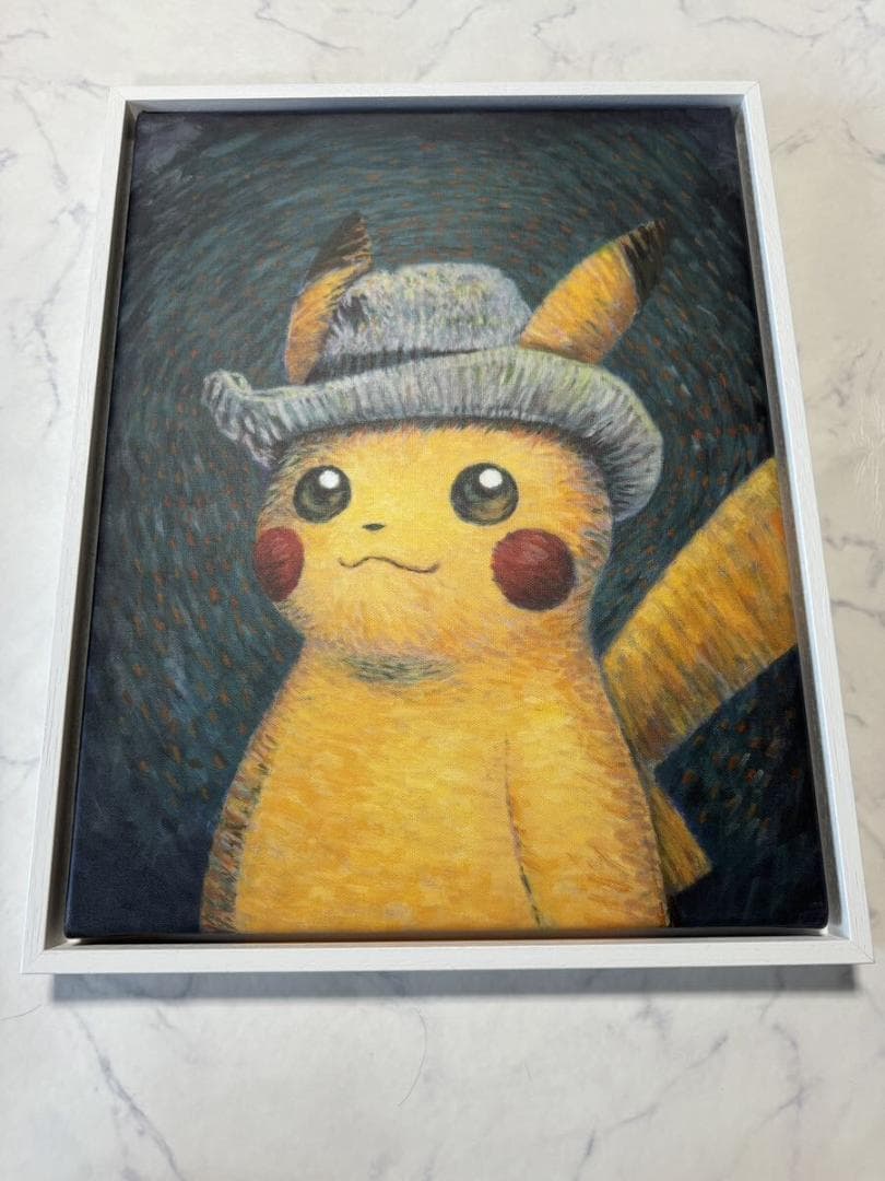 証明書付き 額装済 ゴッホ ミュージアム キャンバス アート ピカチュウ