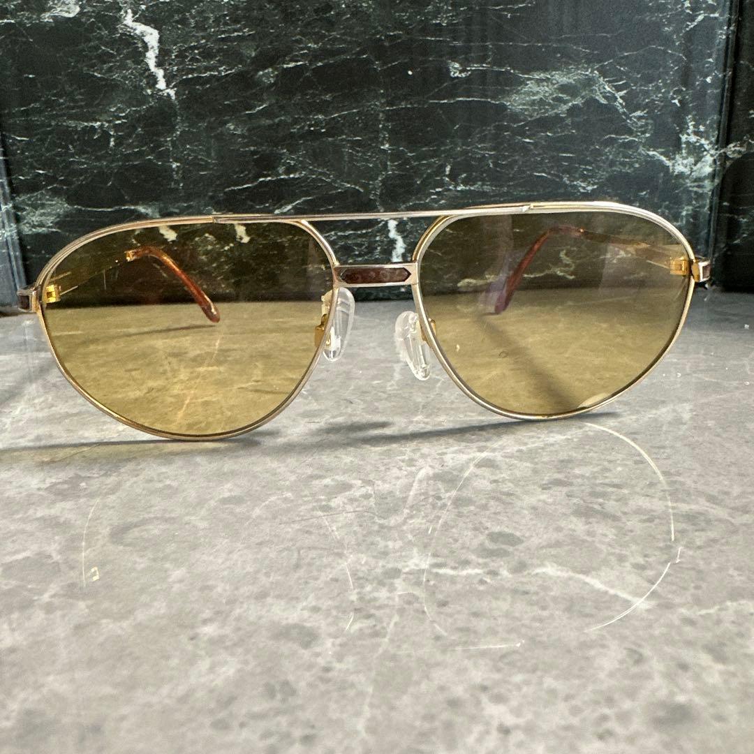 【美品】RODEN STOCK ツーブリッジ　度入りサングラスゴールド