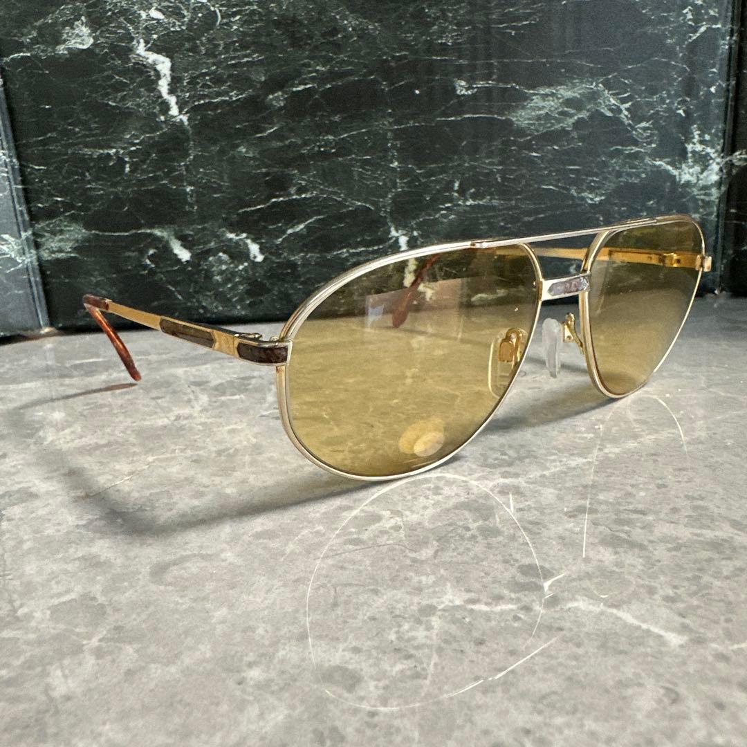 【美品】RODEN STOCK ツーブリッジ　度入りサングラスゴールド