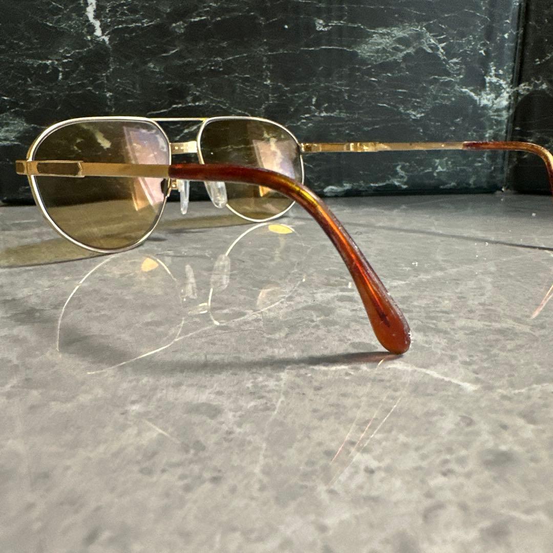 【美品】RODEN STOCK ツーブリッジ　度入りサングラスゴールド