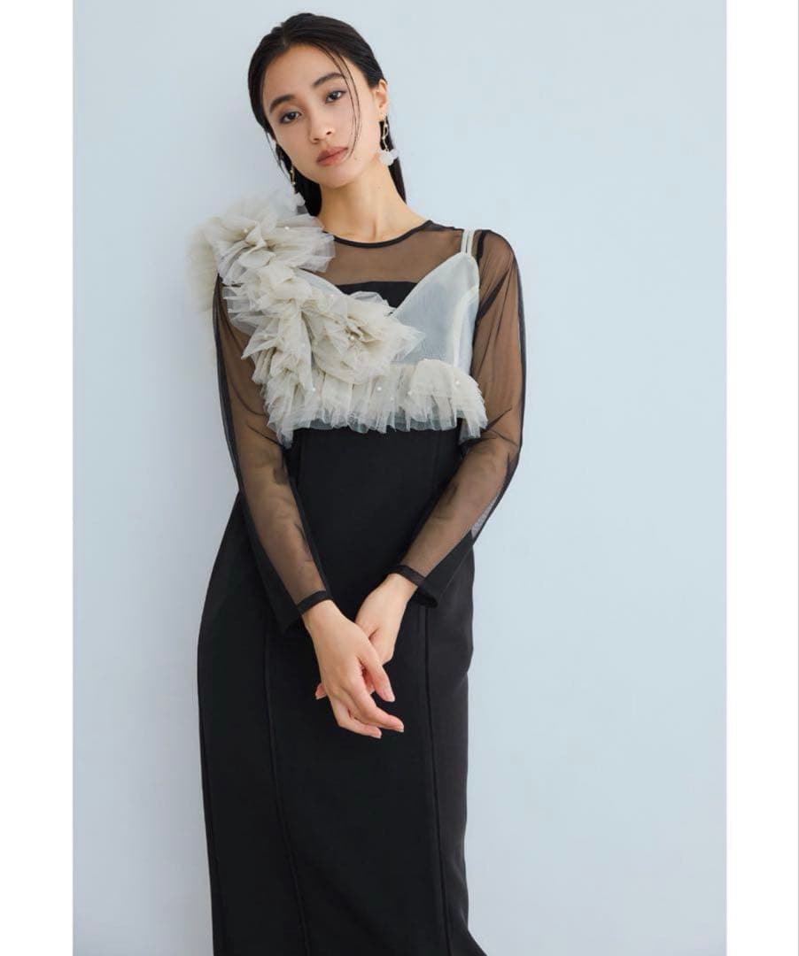 【美品】ANDRESDアンドレスド　Sサイズ　結婚式　お呼ばれドレス　ワンピース