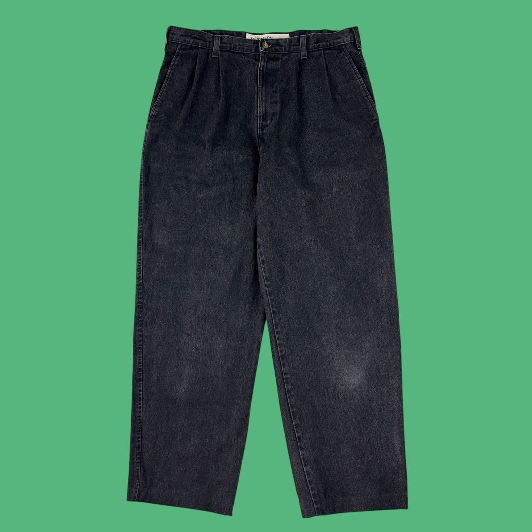 90s Dockers 2タック ブラックデニムスラックス W34 Levi's