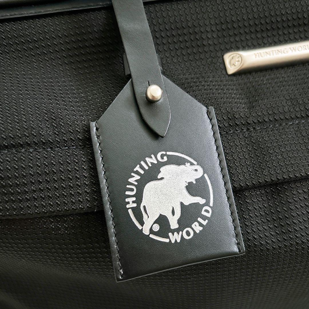 《美品》 HUNTING WORLD 大容量 2way ボストンバッグ ロゴ 黒