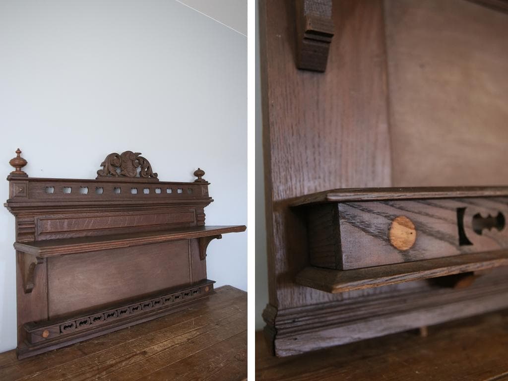 フランスアンティーク木製パーツ/壁飾り/オブジェ/ウォールデコ(90-102-2