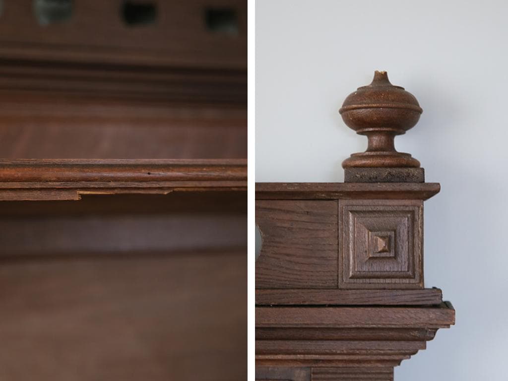 フランスアンティーク木製パーツ/壁飾り/オブジェ/ウォールデコ(90-102-2