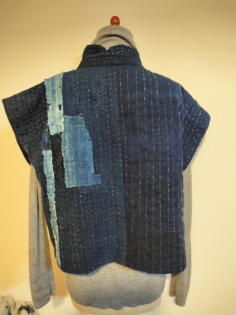 古布襤褸ボロ前空きベスト