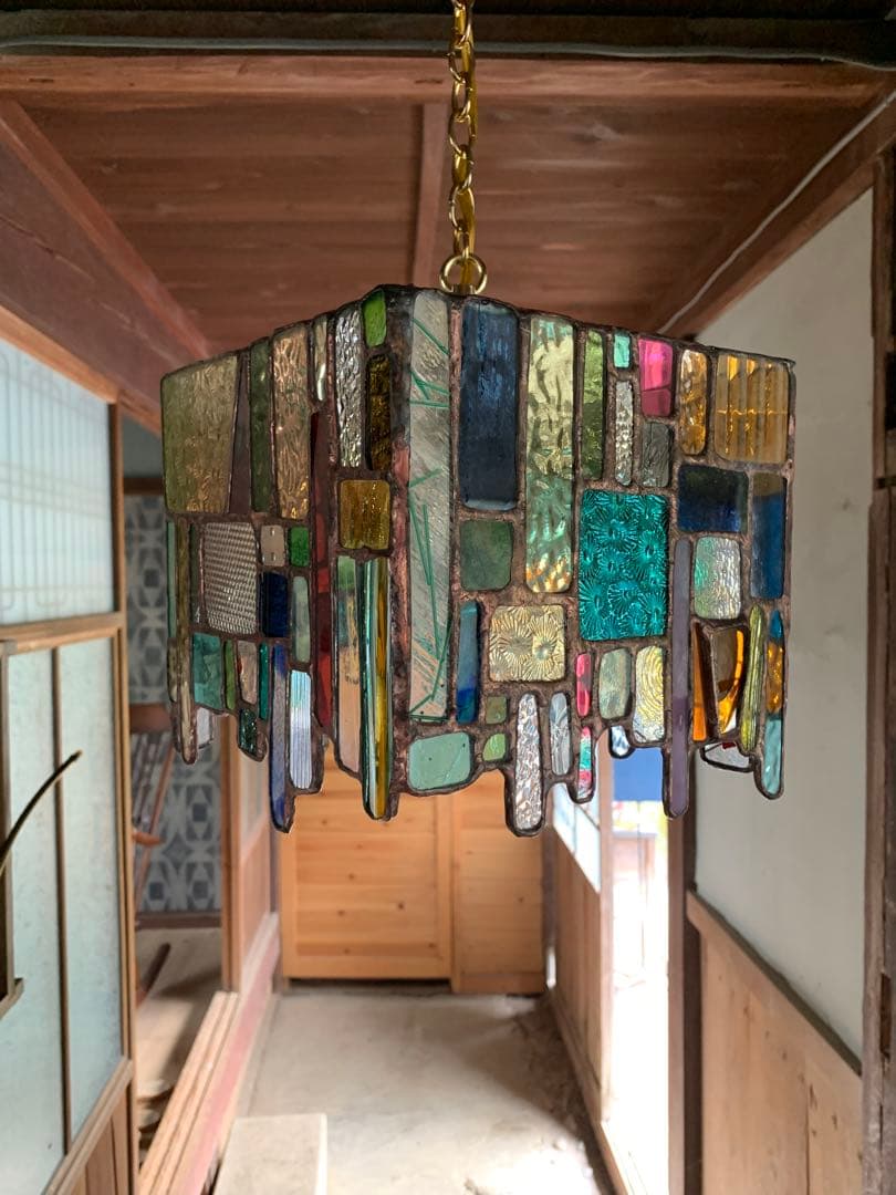 ステンドグラスペンダントライト　ひっかけシーリングランプ