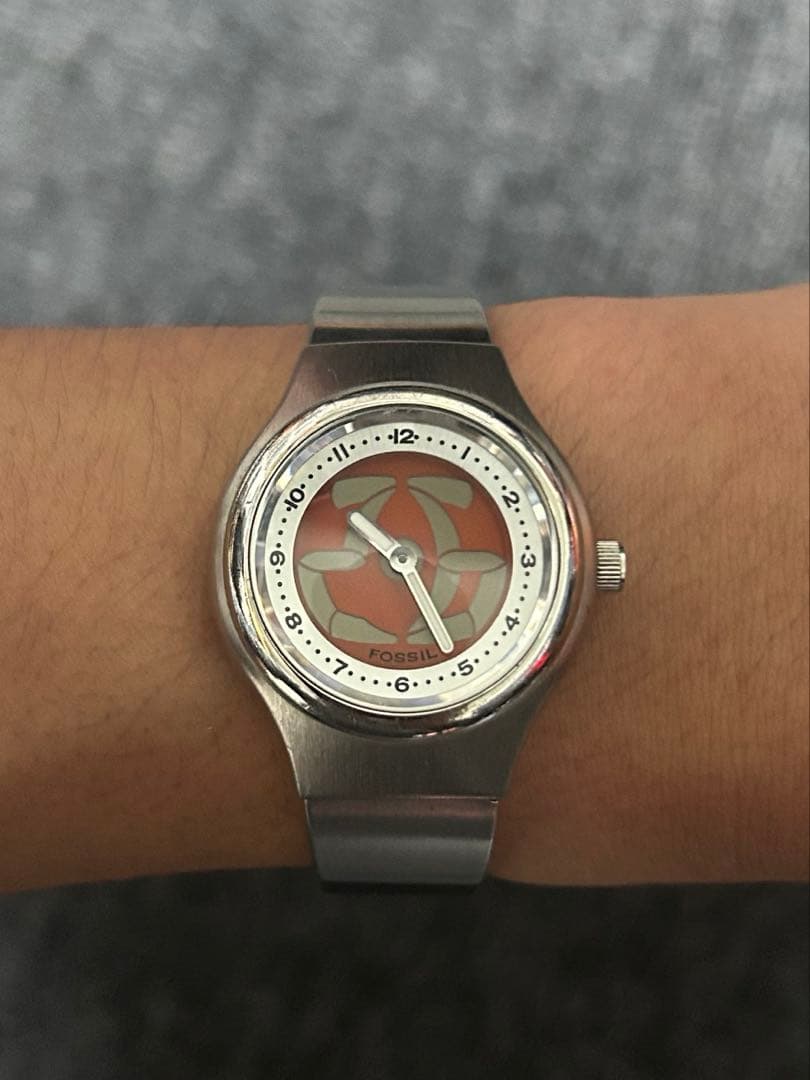 FOSSIL BIG TIC JR-7917 オレンジ盤【動作確認済】