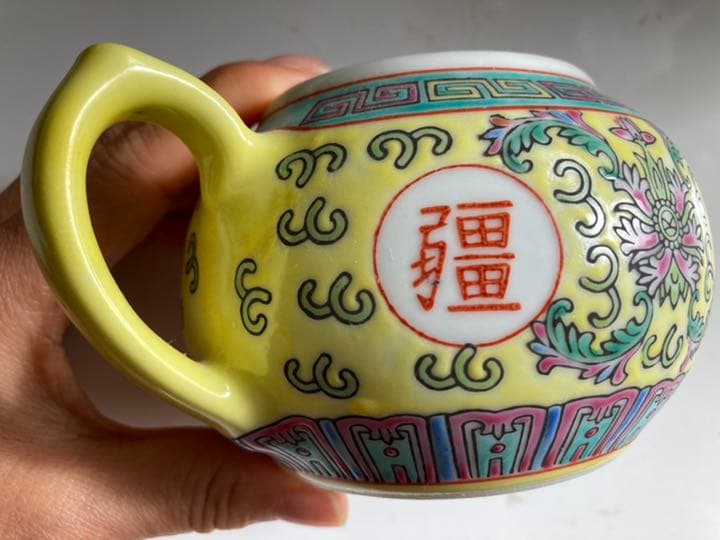 古陶器　景徳鎮 萬壽無疆 急須 中国茶器　お祝い品