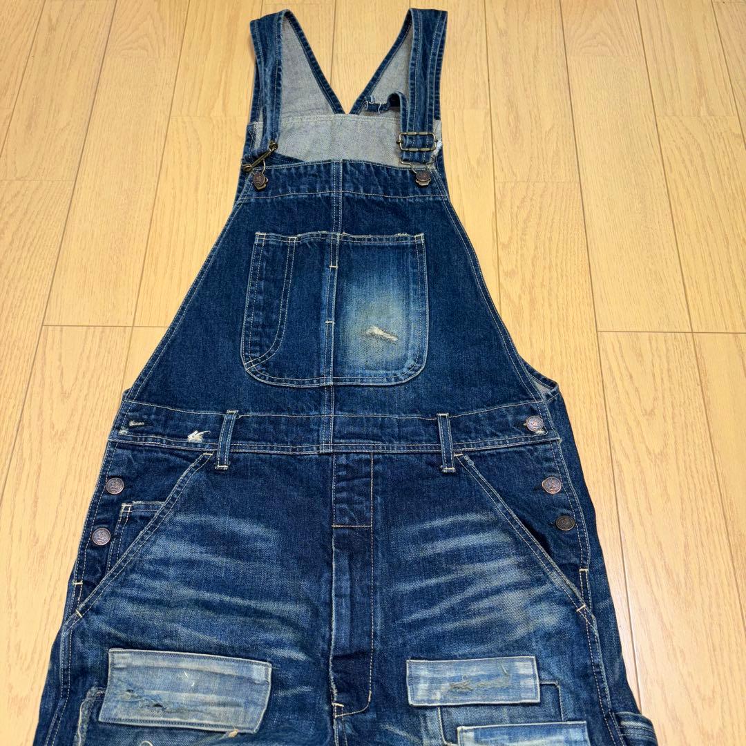 美品 glamb グラム アンプラグド デニム オーバーオール size1