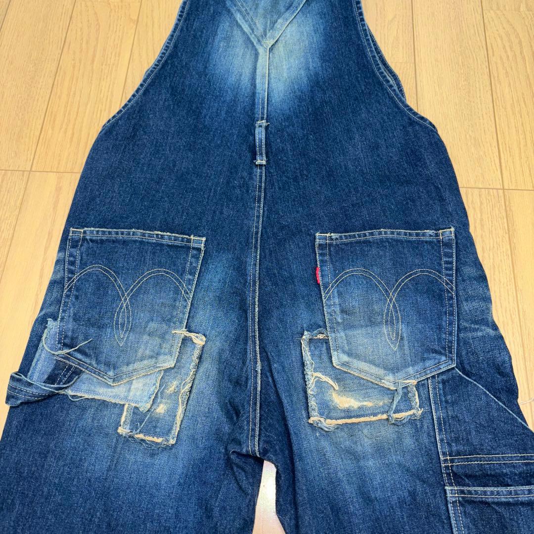 美品 glamb グラム アンプラグド デニム オーバーオール size1