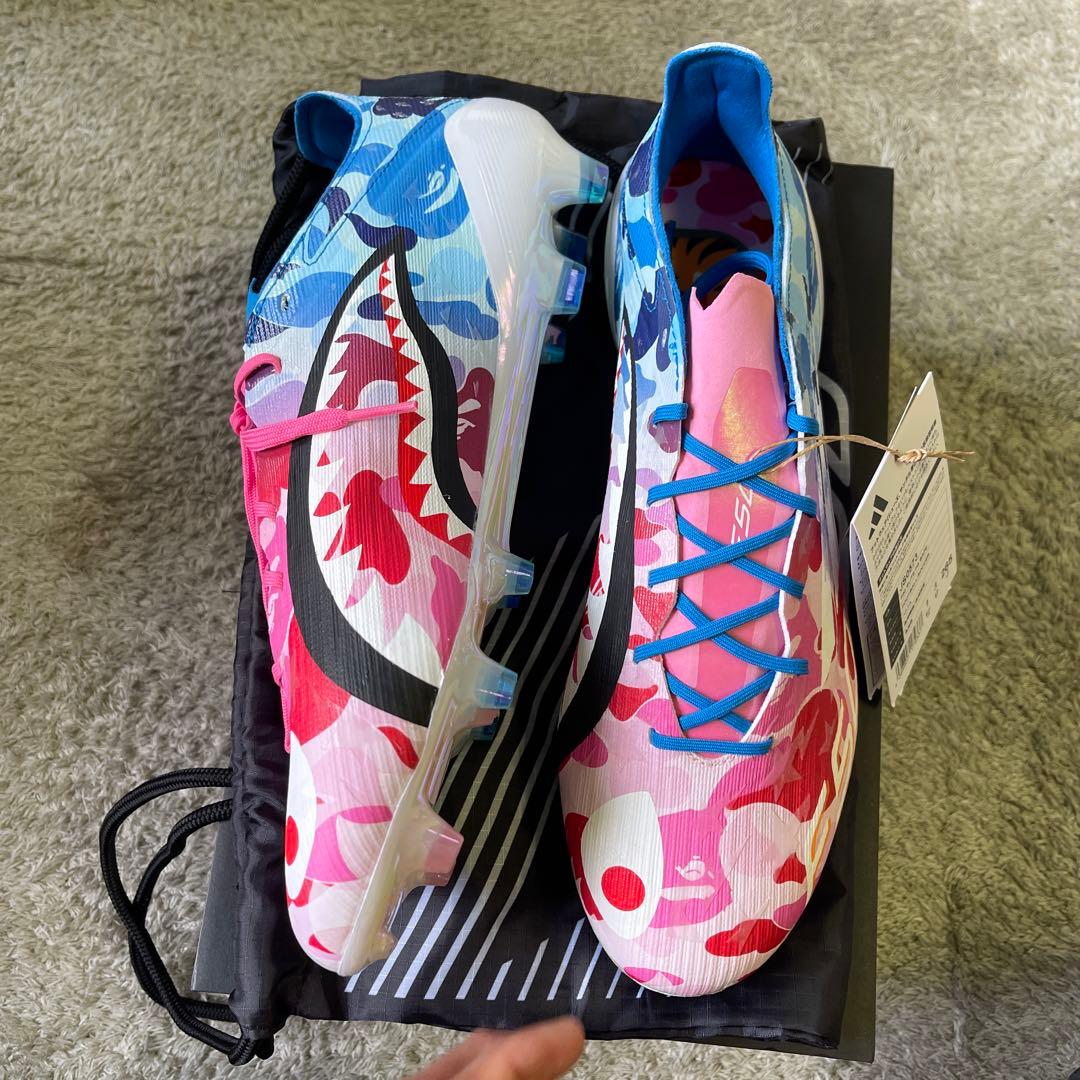 BAPE×アディダスF50 サッカースパイク26ピンク/ブルー