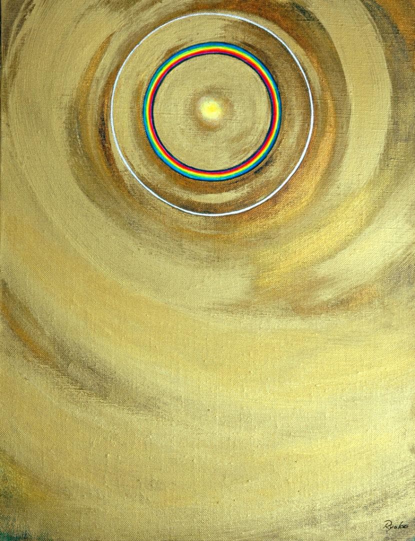 油絵 菅家令子 絵画インテリア額付(青緑+金色の枠) F6-G262023 祈り