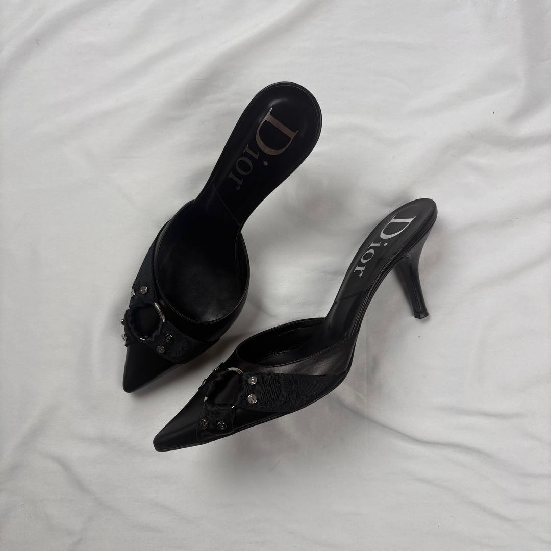 靴 Christian Dior bondage mules black