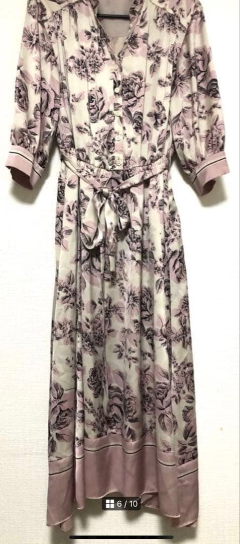 ラインフラワープリントワンピース グレースコンチネンタル ピンク