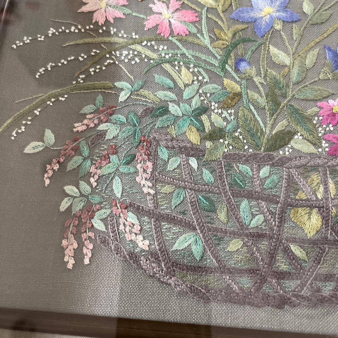 戸塚刺繍作品額　花籠
