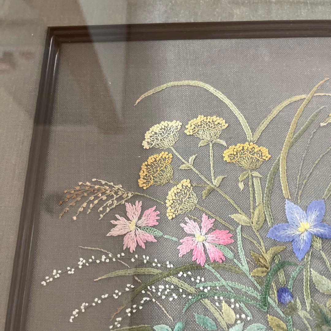 戸塚刺繍作品額　花籠