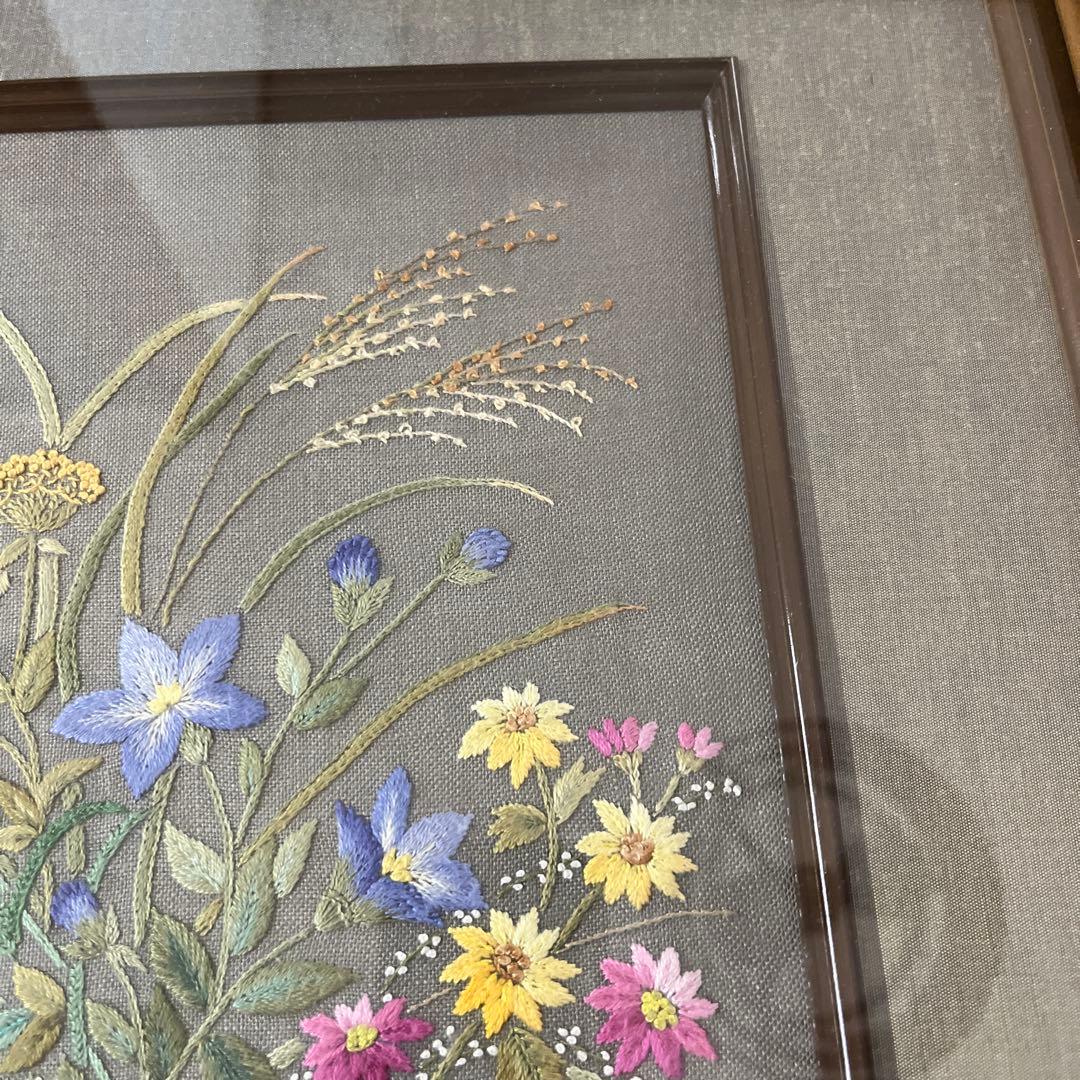 戸塚刺繍作品額　花籠