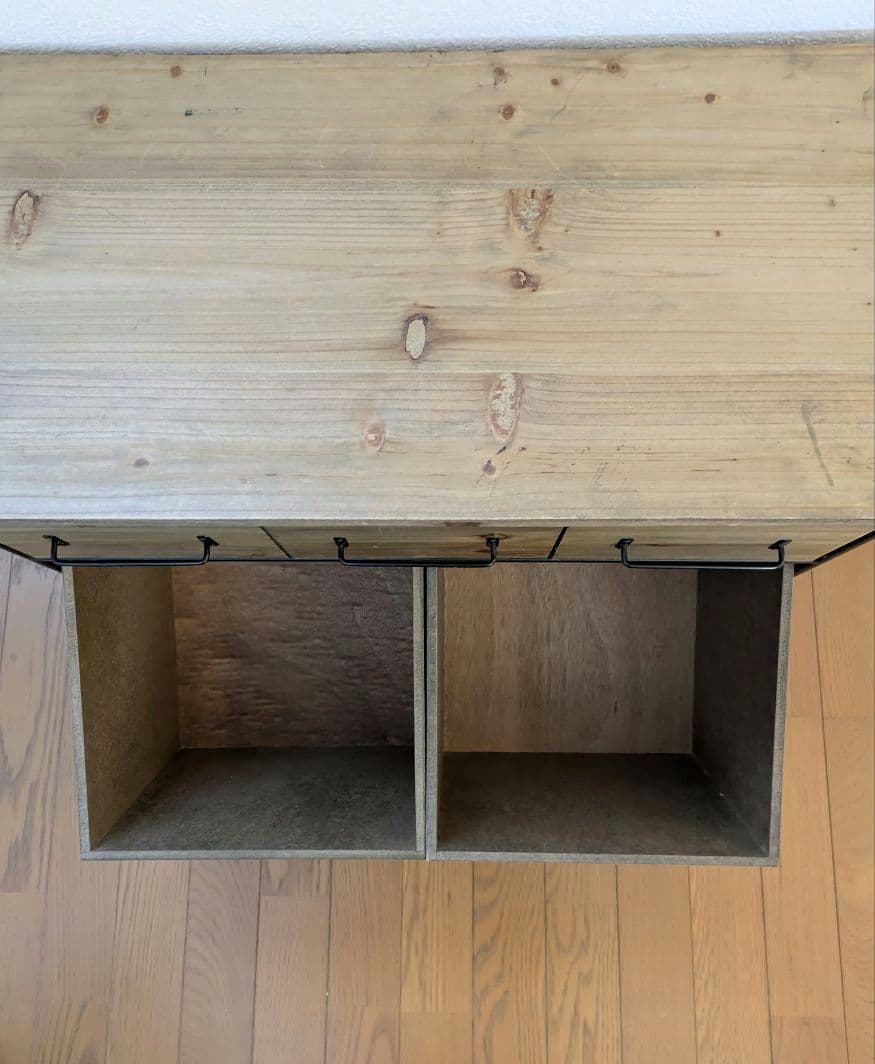 木製 アイアンウッド5ドロワーマルチラック 収納棚 ウッドキャビネット